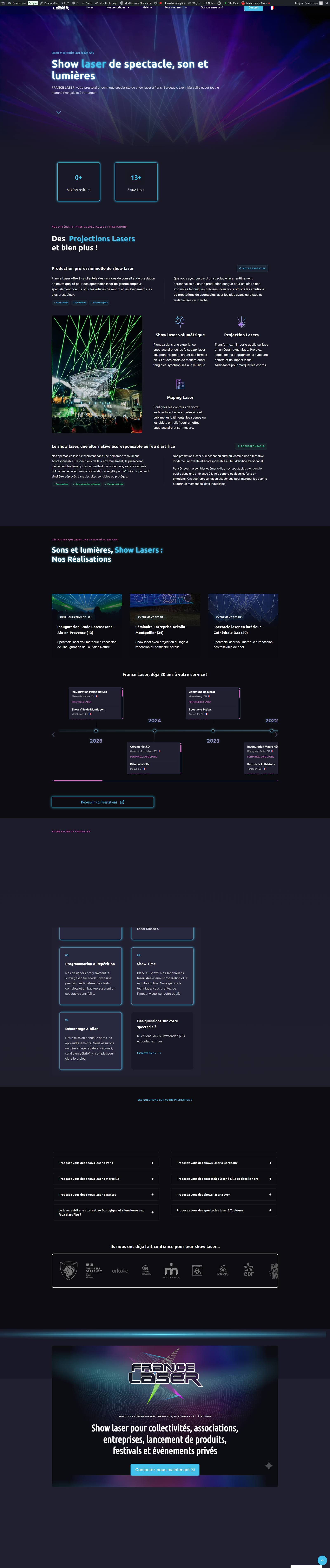 Capture pleine page du site France Laser